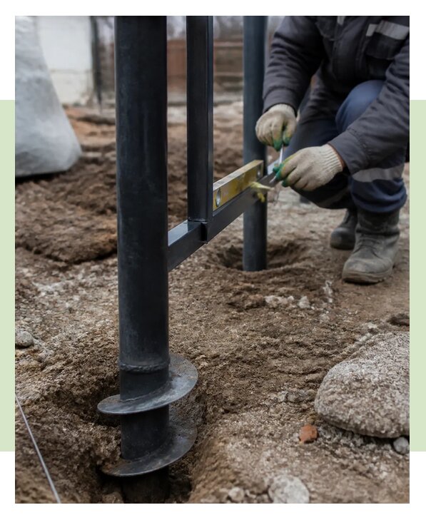 Винтовые сваи для калитки с установкой под ключ в Рязани
